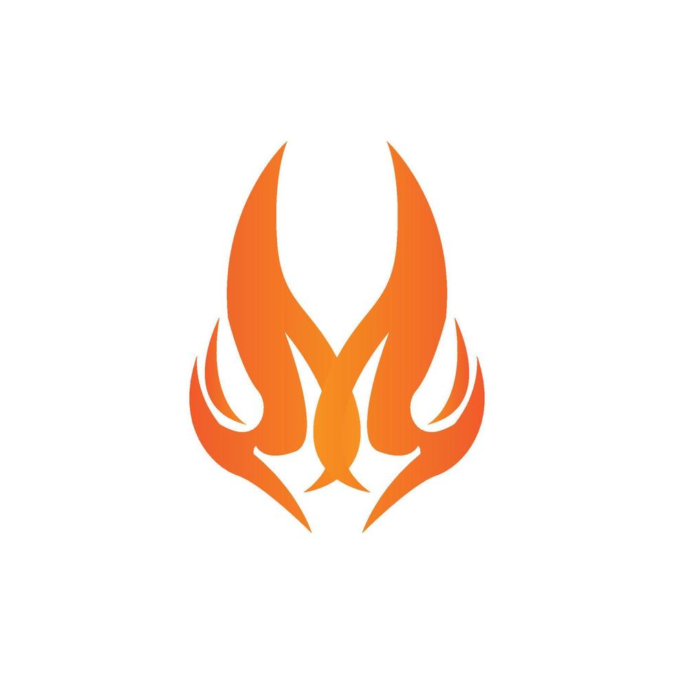 red smoldering fire icon vector logo, classic retro design