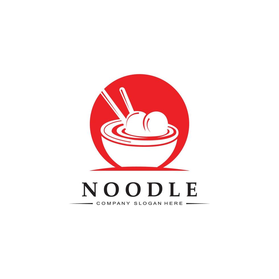 A collection of noodle logo inspiration. Chinese food and bowl design template. Retro Concept Illustration vector
