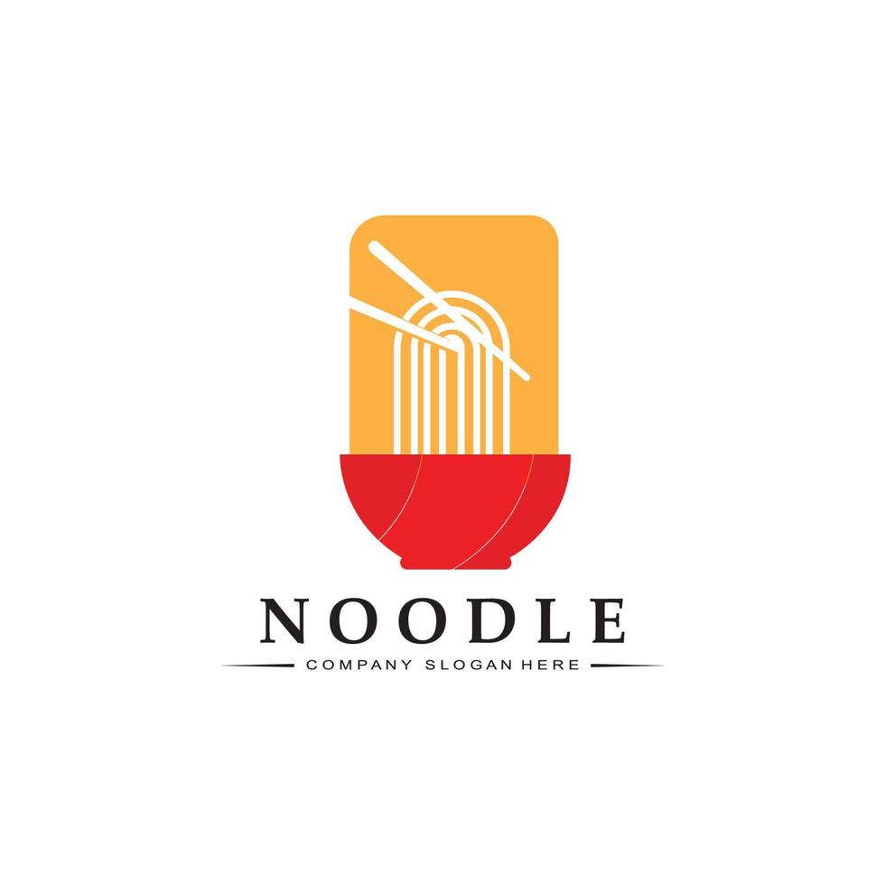 A collection of noodle logo inspiration. Chinese food and bowl design template. Retro Concept Illustration vector