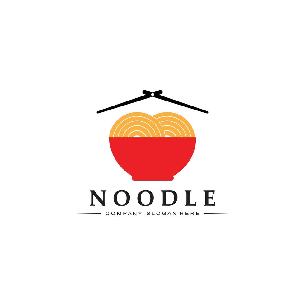 A collection of noodle logo inspiration. Chinese food and bowl design template. Retro Concept Illustration vector