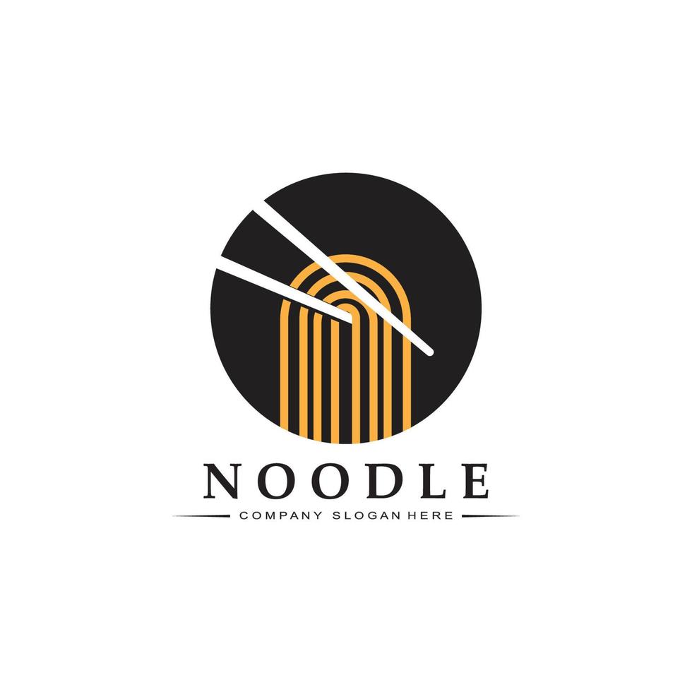 A collection of noodle logo inspiration. Chinese food and bowl design template. Retro Concept Illustration vector