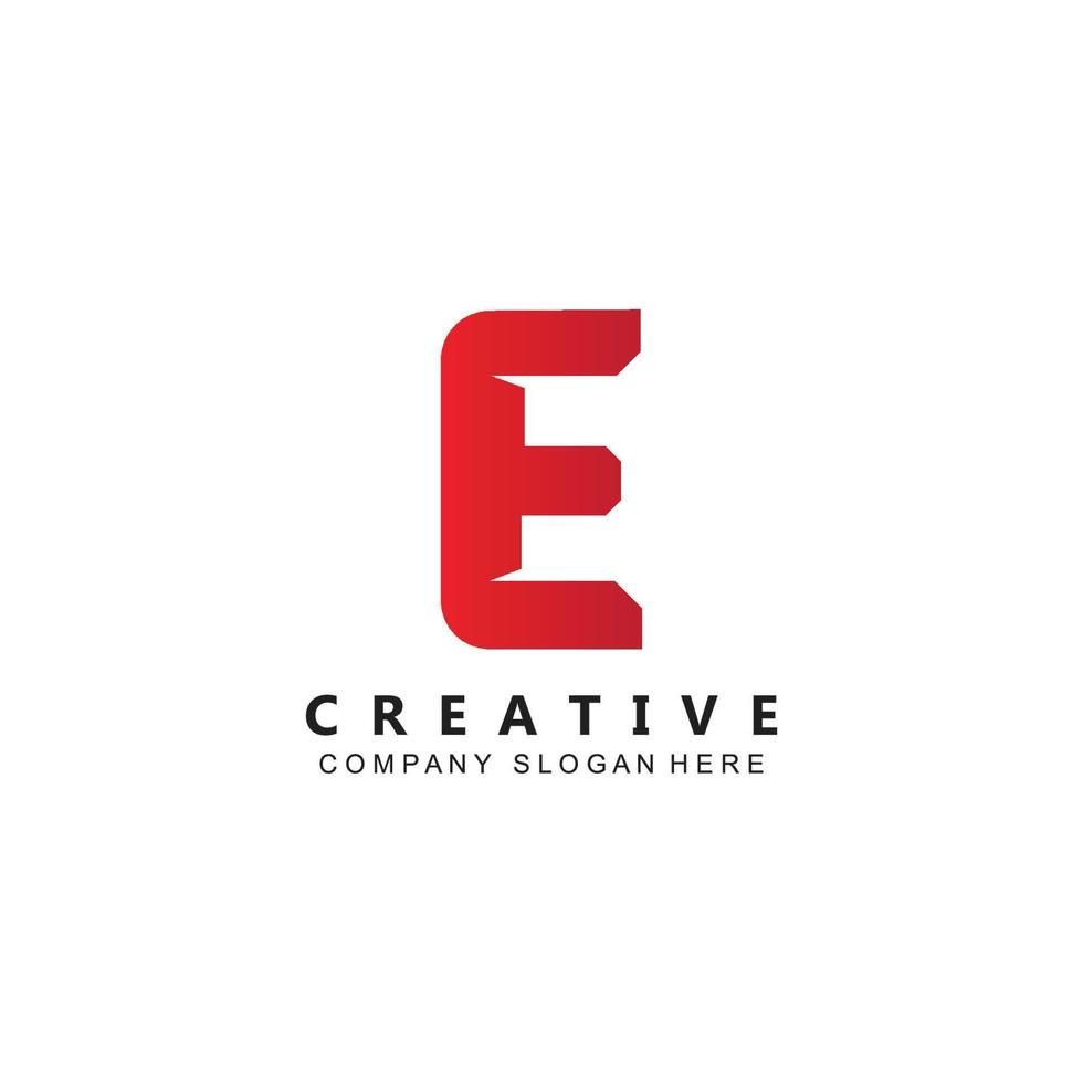 letter E logo vector with gradient color, icon concept