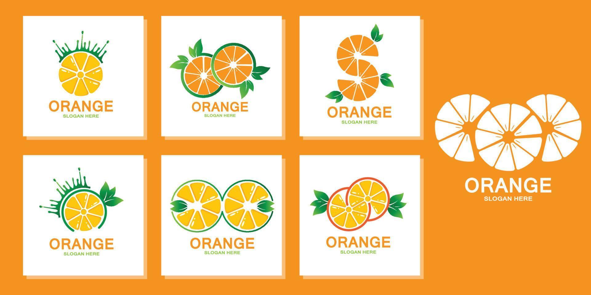 orange fruit logo icon vector. plant inspiration, illustration vector