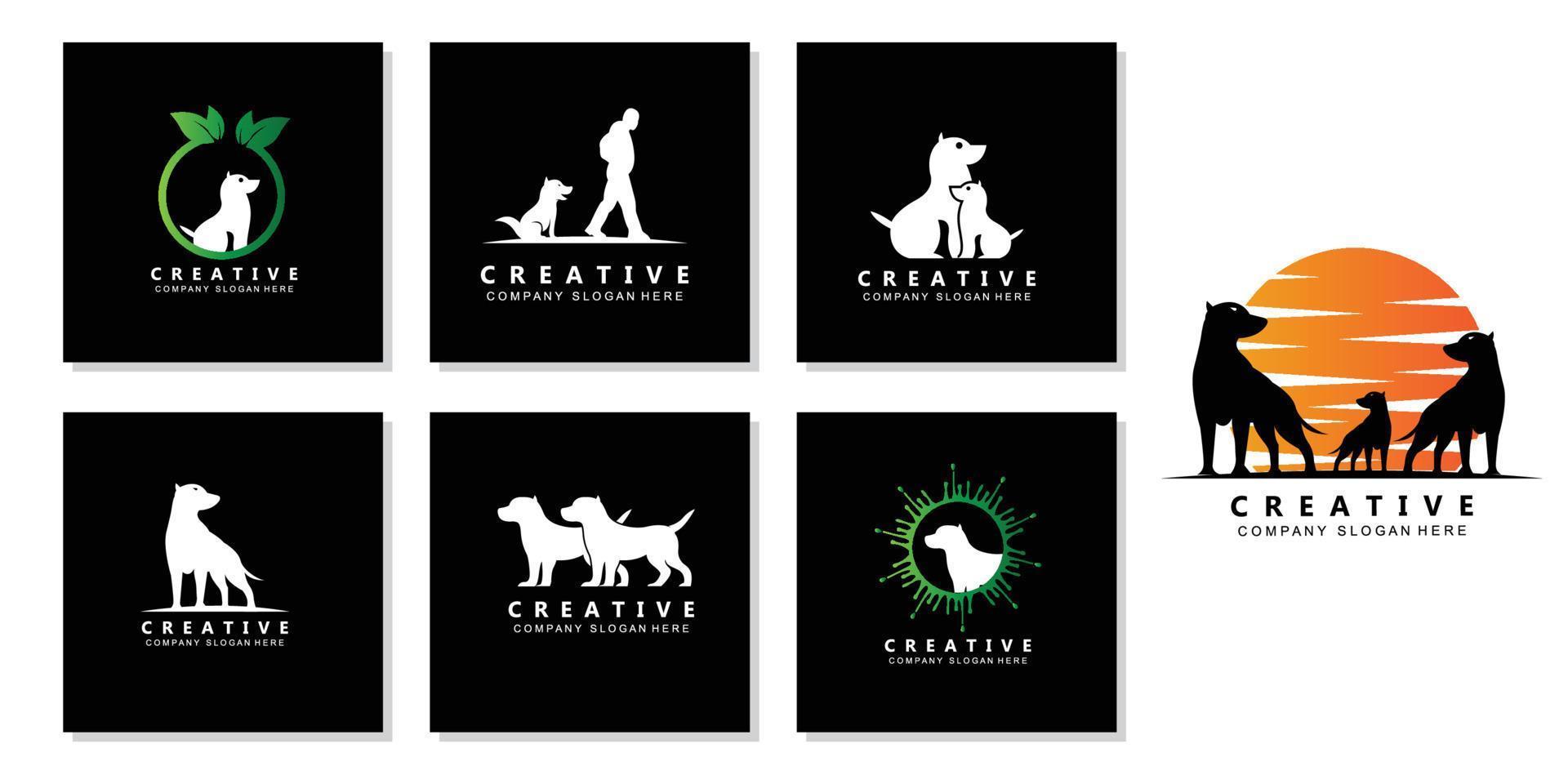 dog logo icon vector, loyal and cute animal, inspiration, template vector