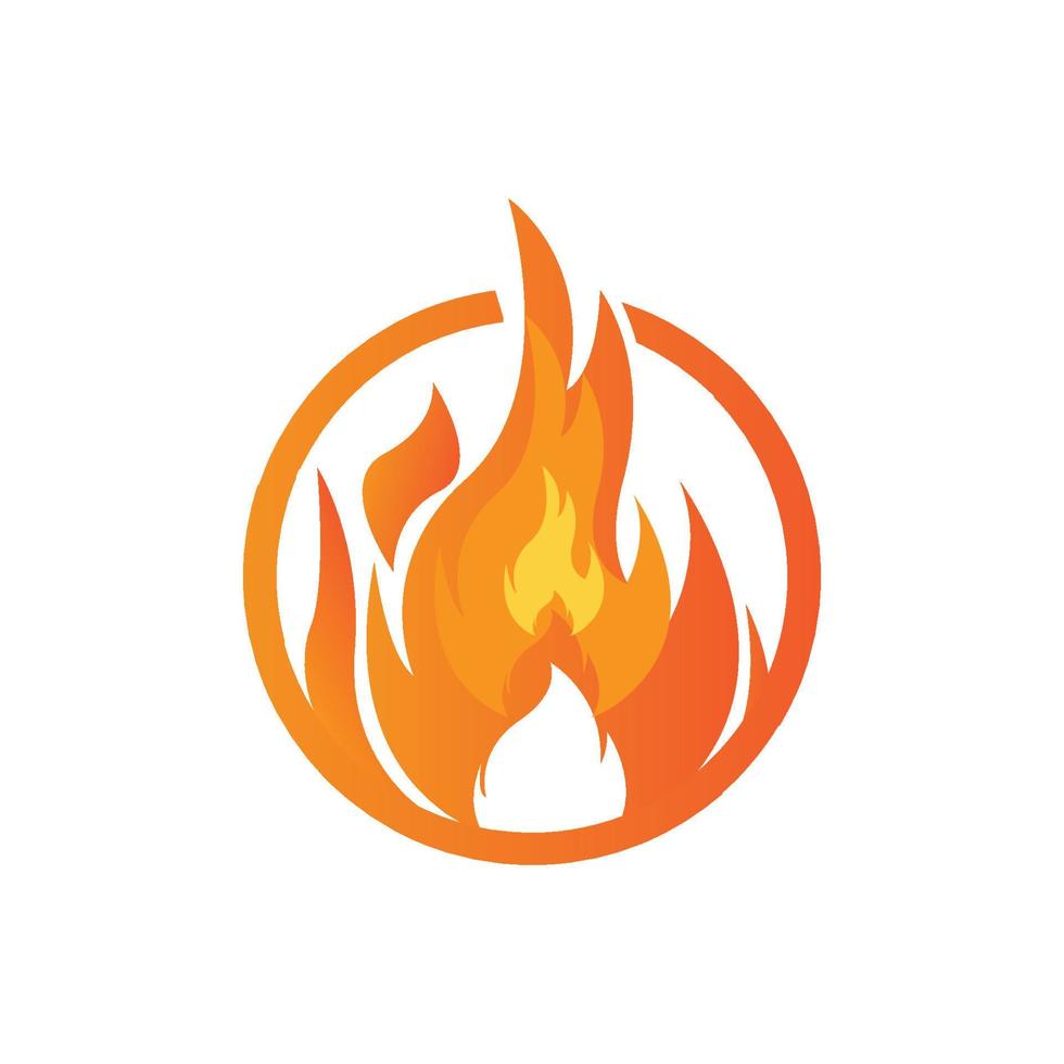 logotipo de vector de icono de fuego ardiente rojo, diseño retro clásico