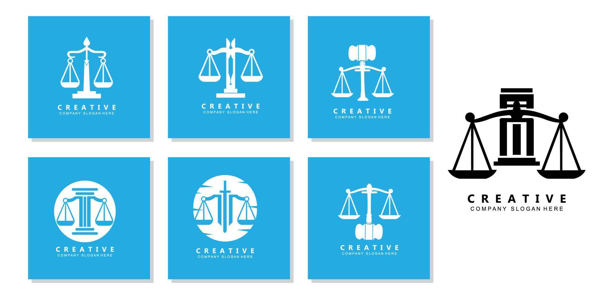 abogado o justicia ley logo vector diseño, icono ilustración