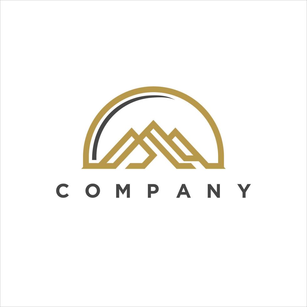 Modern mountain logo illustration design vector