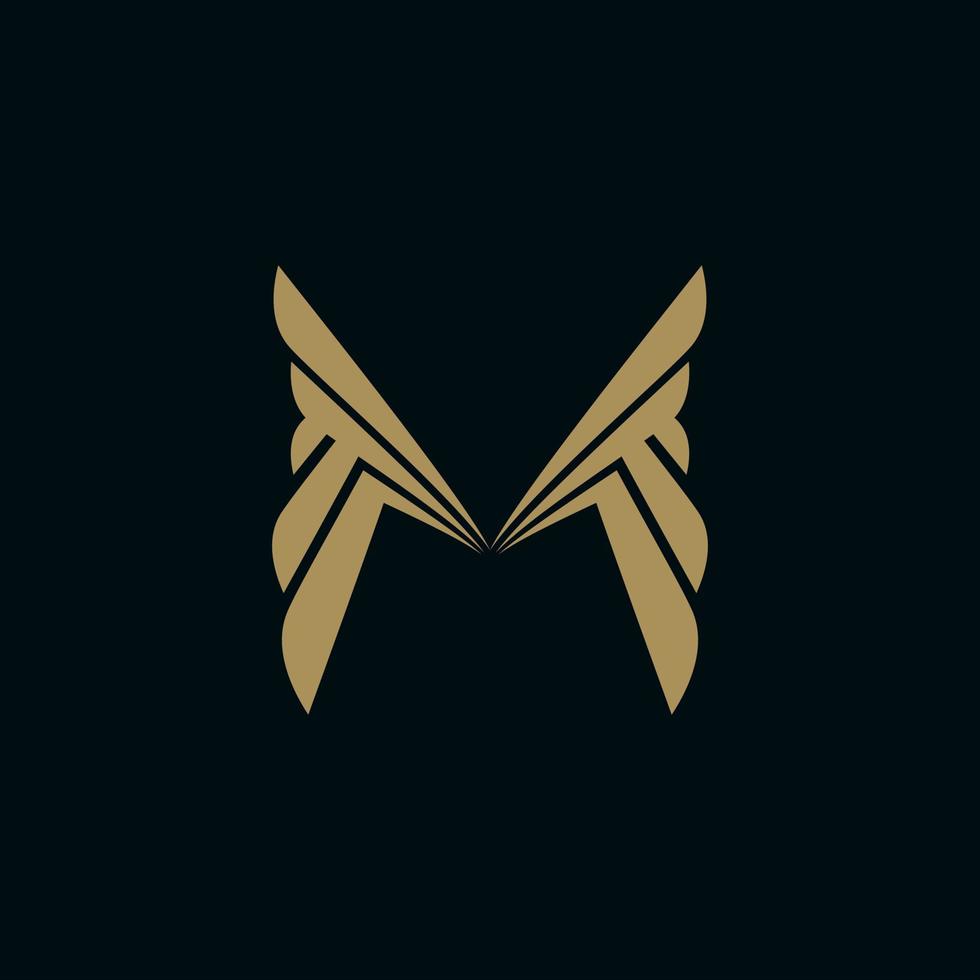 Modern and luxury letter M logo illustration design vector