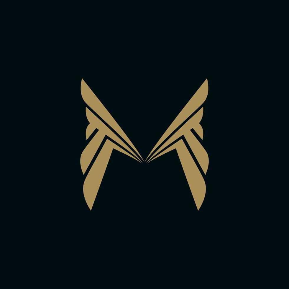 Modern and luxury letter M logo illustration design vector