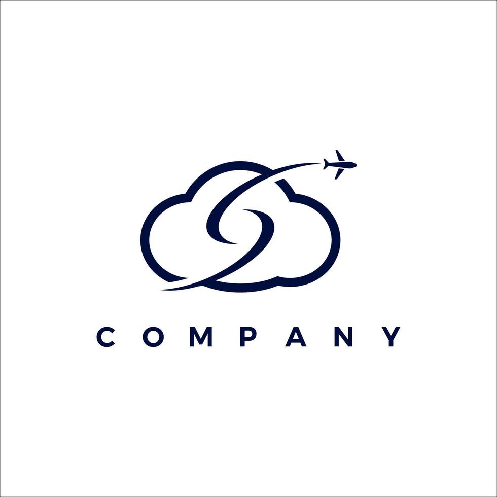 vector de logotipo de viaje en la nube