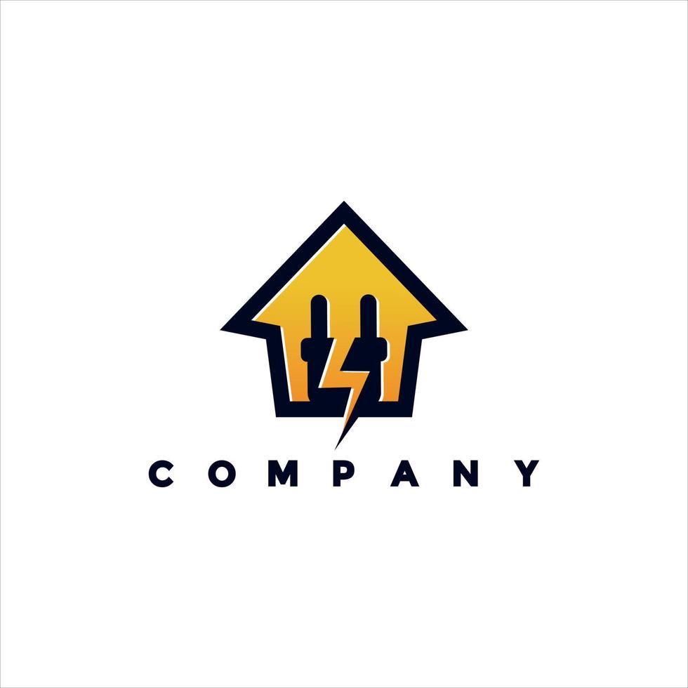 Modern flat electrical home logo illustration design for your business vector