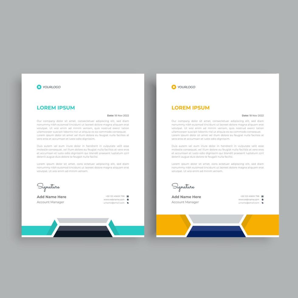 Corporate letterhead template vector