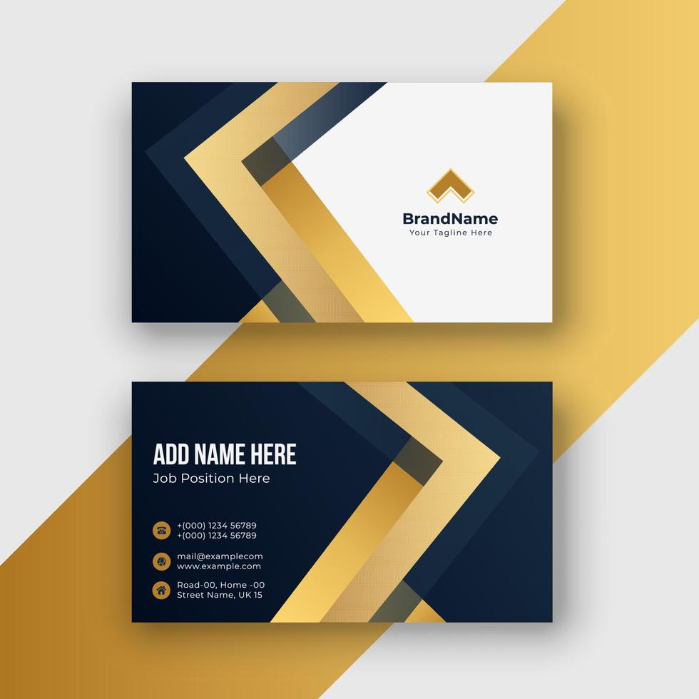 Golden business card design, luxury card visiting card vector