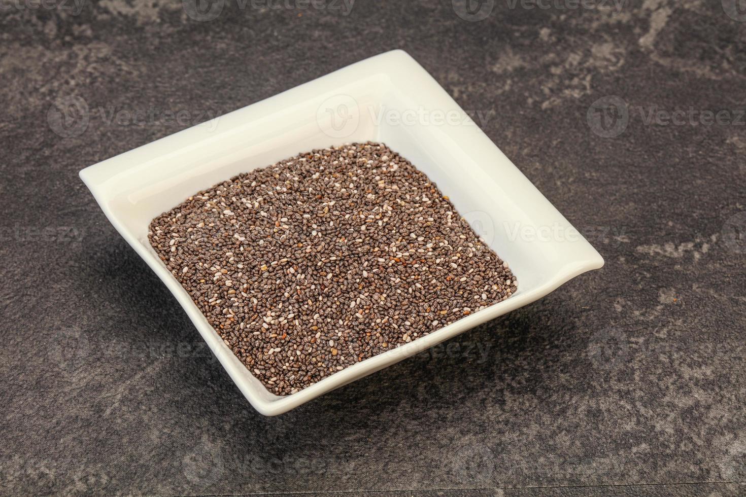 Seasoning chia seeds in the bowl photo