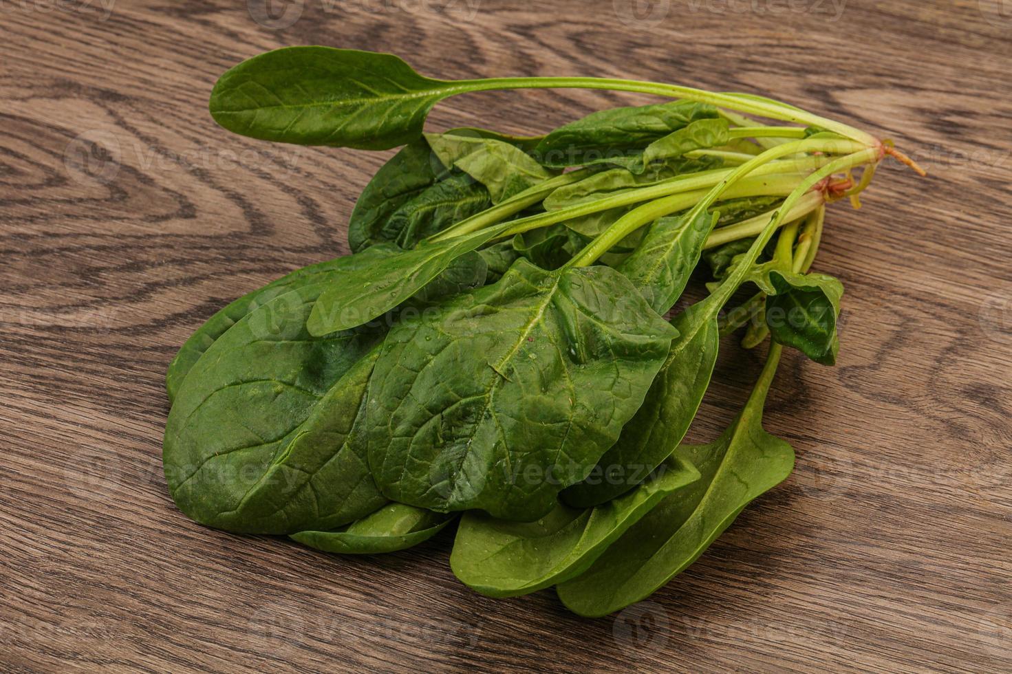 Fresh green Spinach leaves heap photo