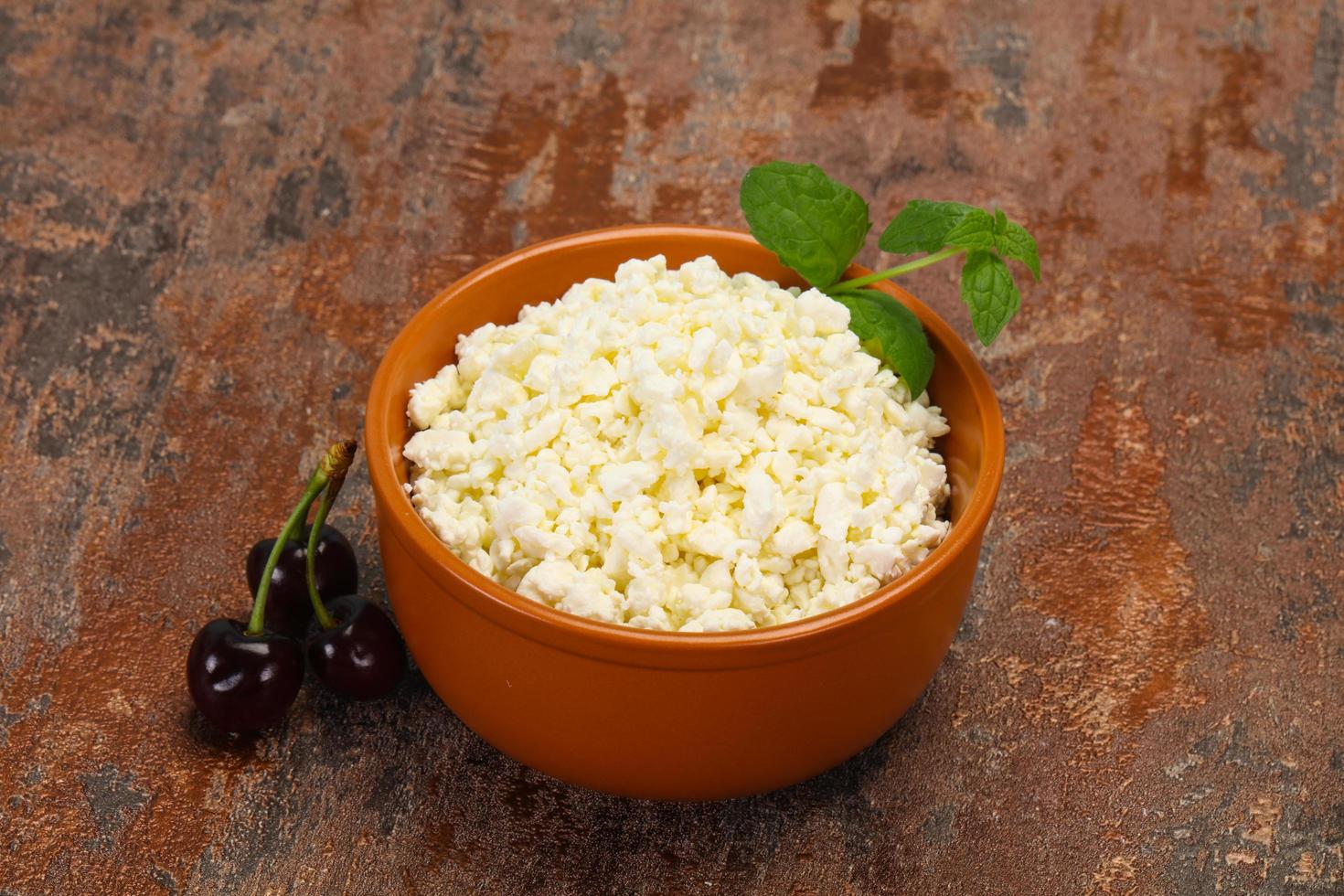 Fresh tasty curd in the bowl photo