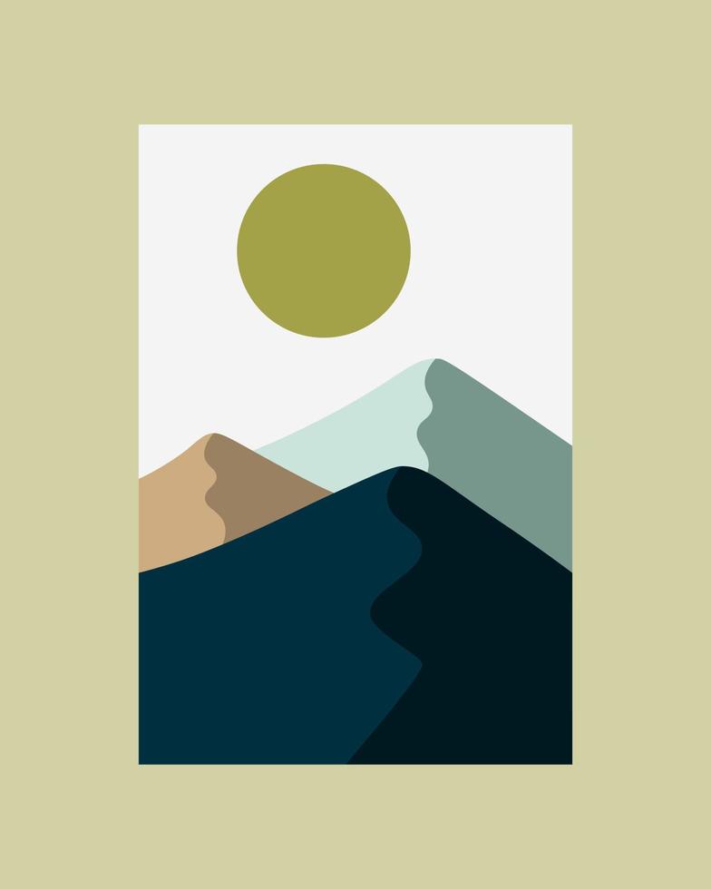 3 beautiful mountains illustrations for t-shirt design, cup design, wallpaper and other. vector