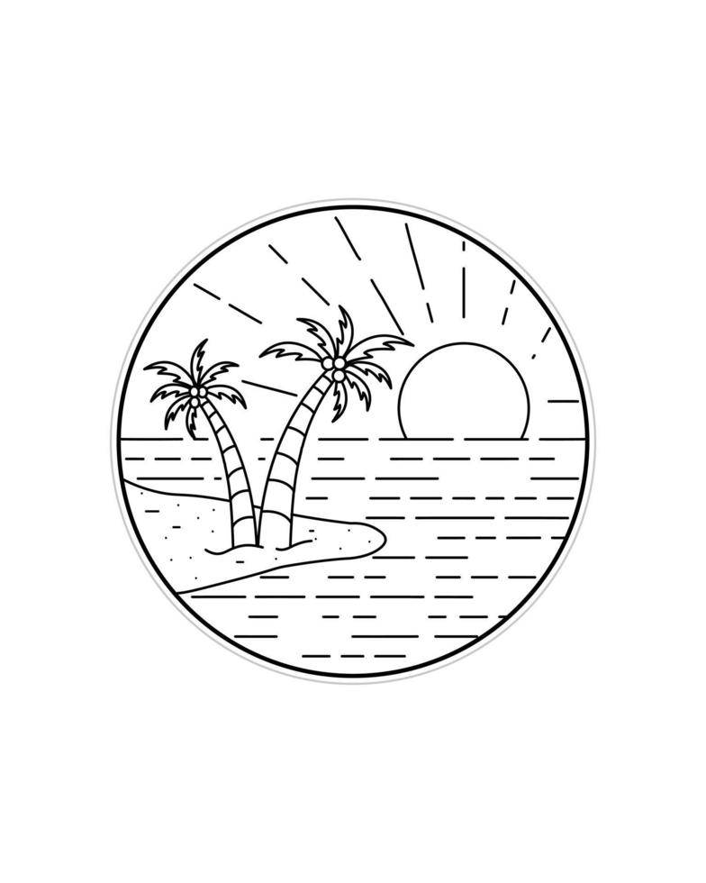 view of florida keys in mono line art, patch badge design, emblem design, T-Shirt Design vector