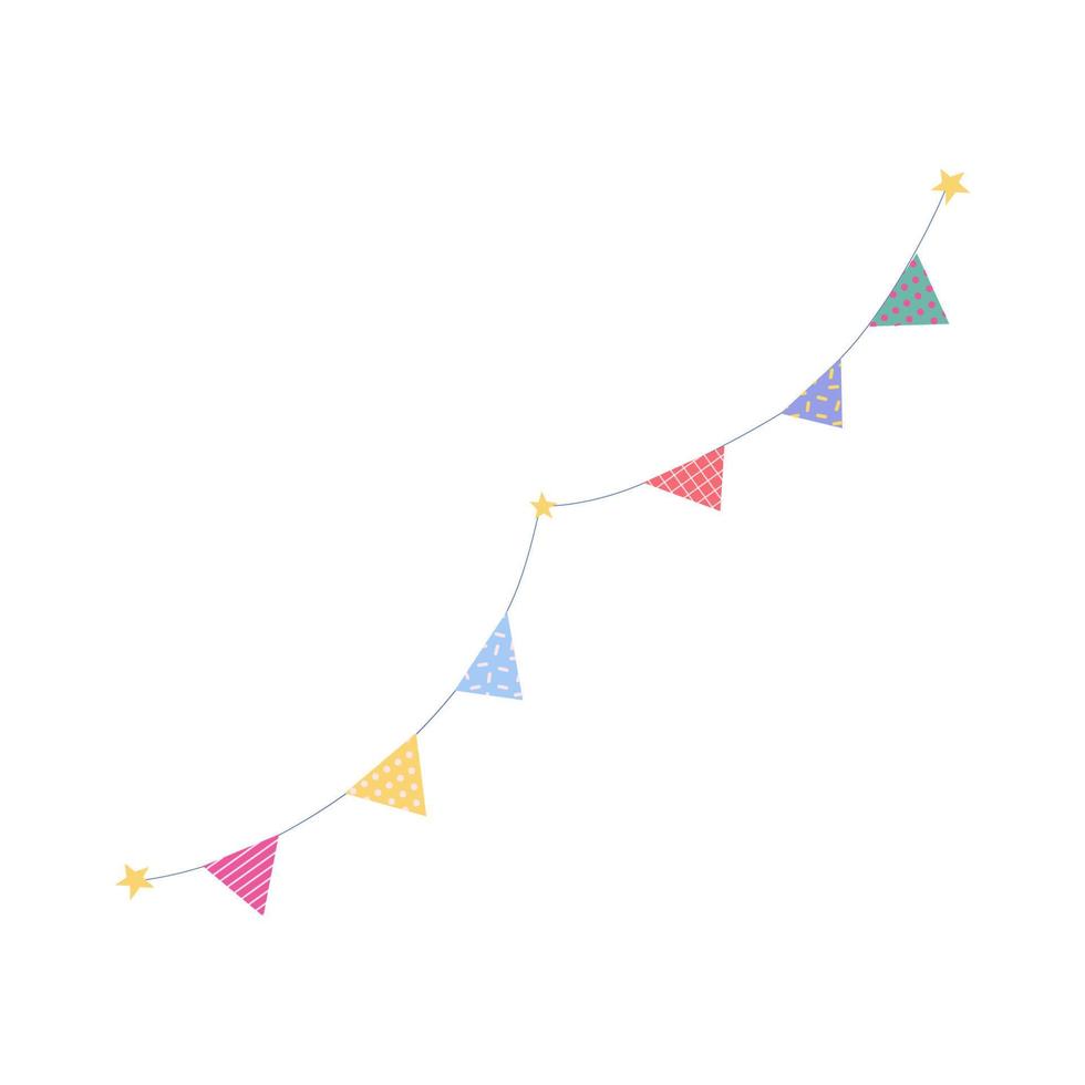 Carnival garland with flags. Festive multicolored vector