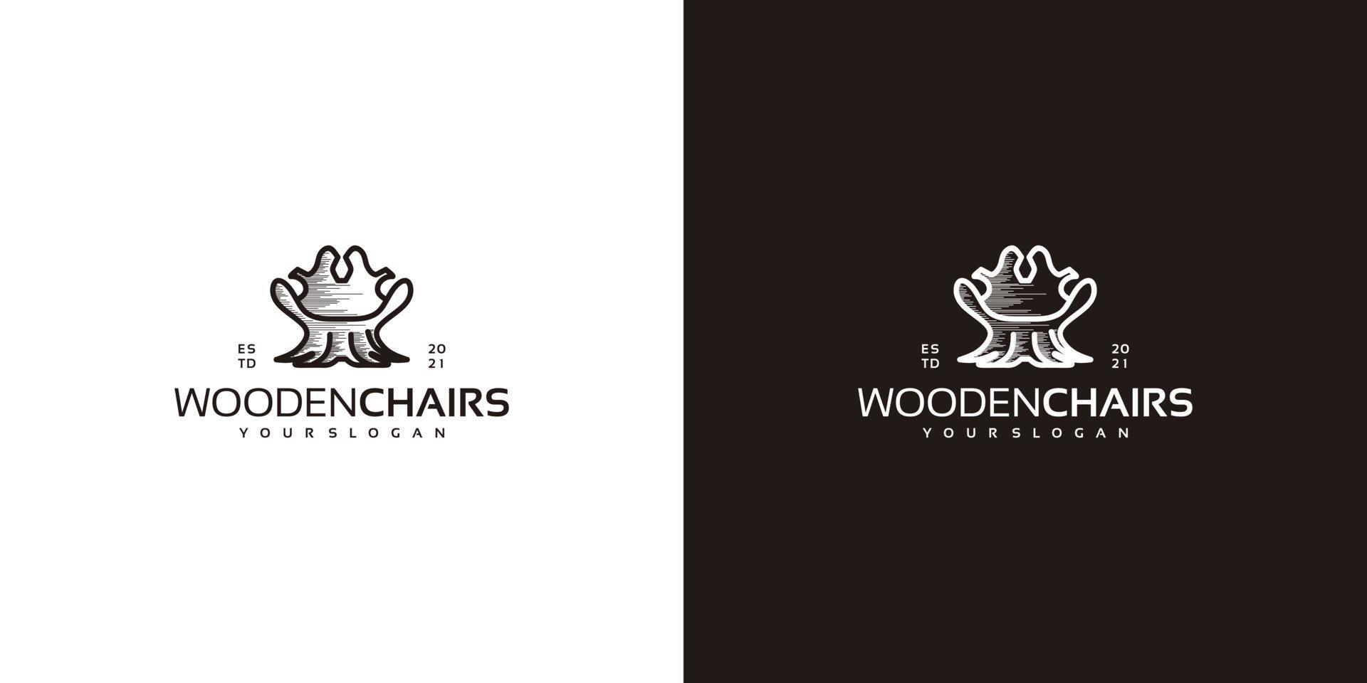 creative chair logo with logs 7704719 Vector Art at Vecteezy