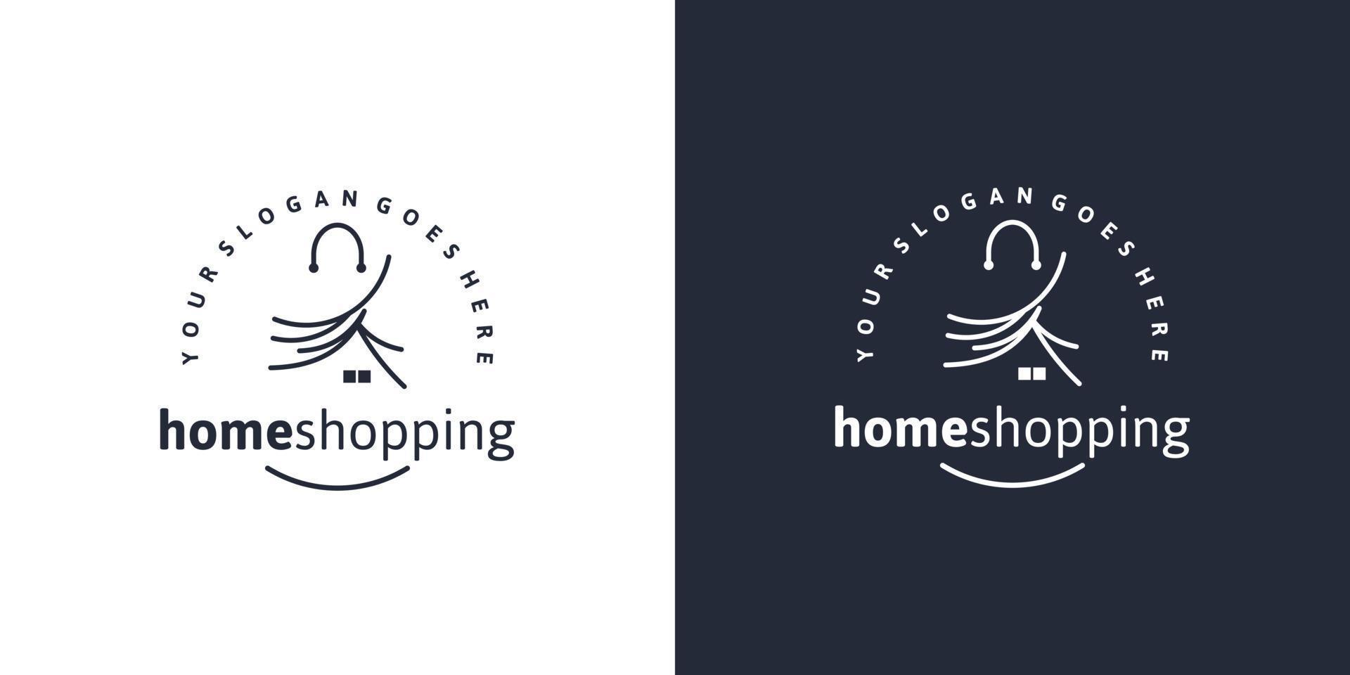 creative shopingbag logo for business vector