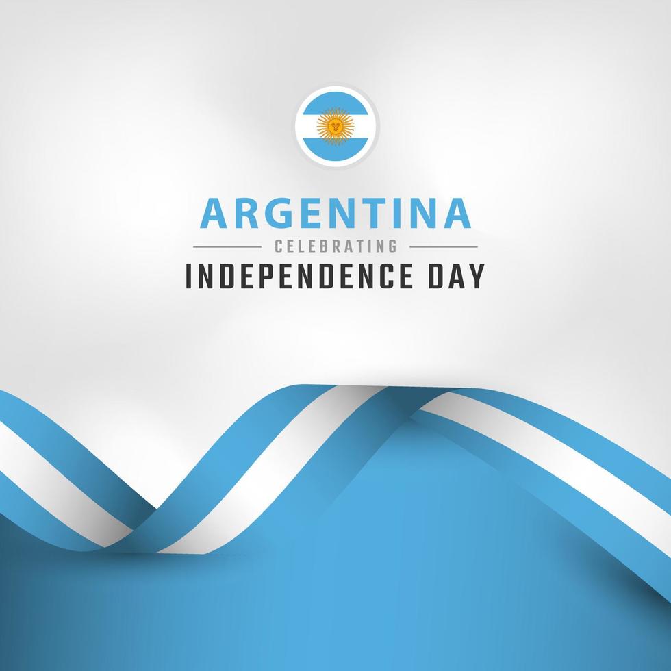 Happy Argentina Independence Day July 9th Celebration Vector Design Illustration. Template for Poster, Banner, Advertising, Greeting Card or Print Design Element