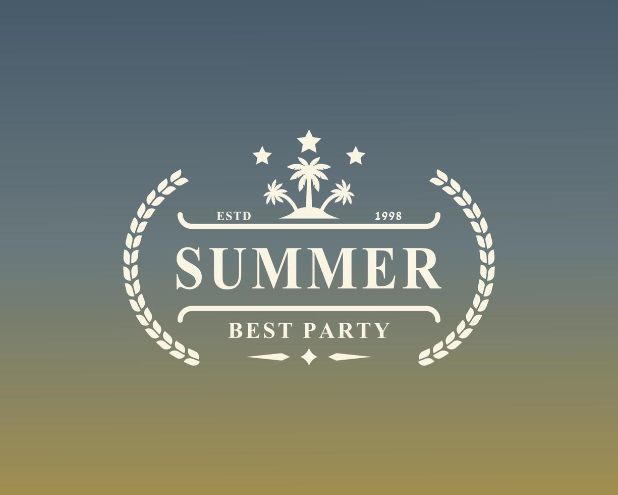 Plantillas de logotipo de tipografía de etiqueta de vacaciones de verano de insignia retro vintage para tarjetas de felicitación, carteles y diseño de prendas de vestir vector