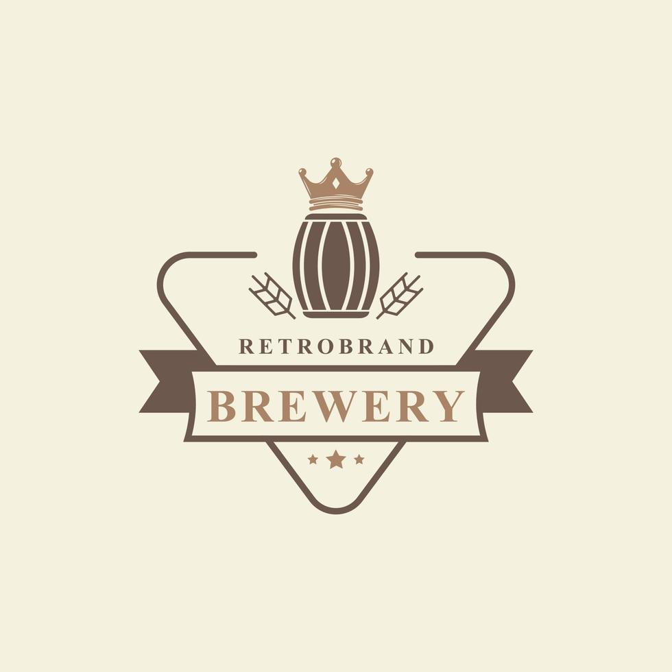 Vintage Retro Badge Beer Label Design Elements Vector Illustration