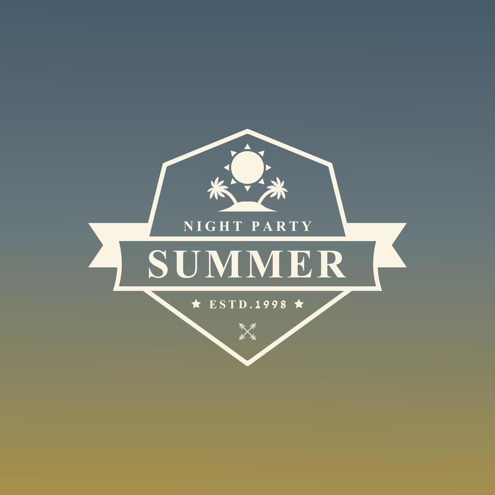 Vintage Retro Badge Summer Holidays Label Typography Logo Templates for Greeting Cards, Posters and Apparel Design vector