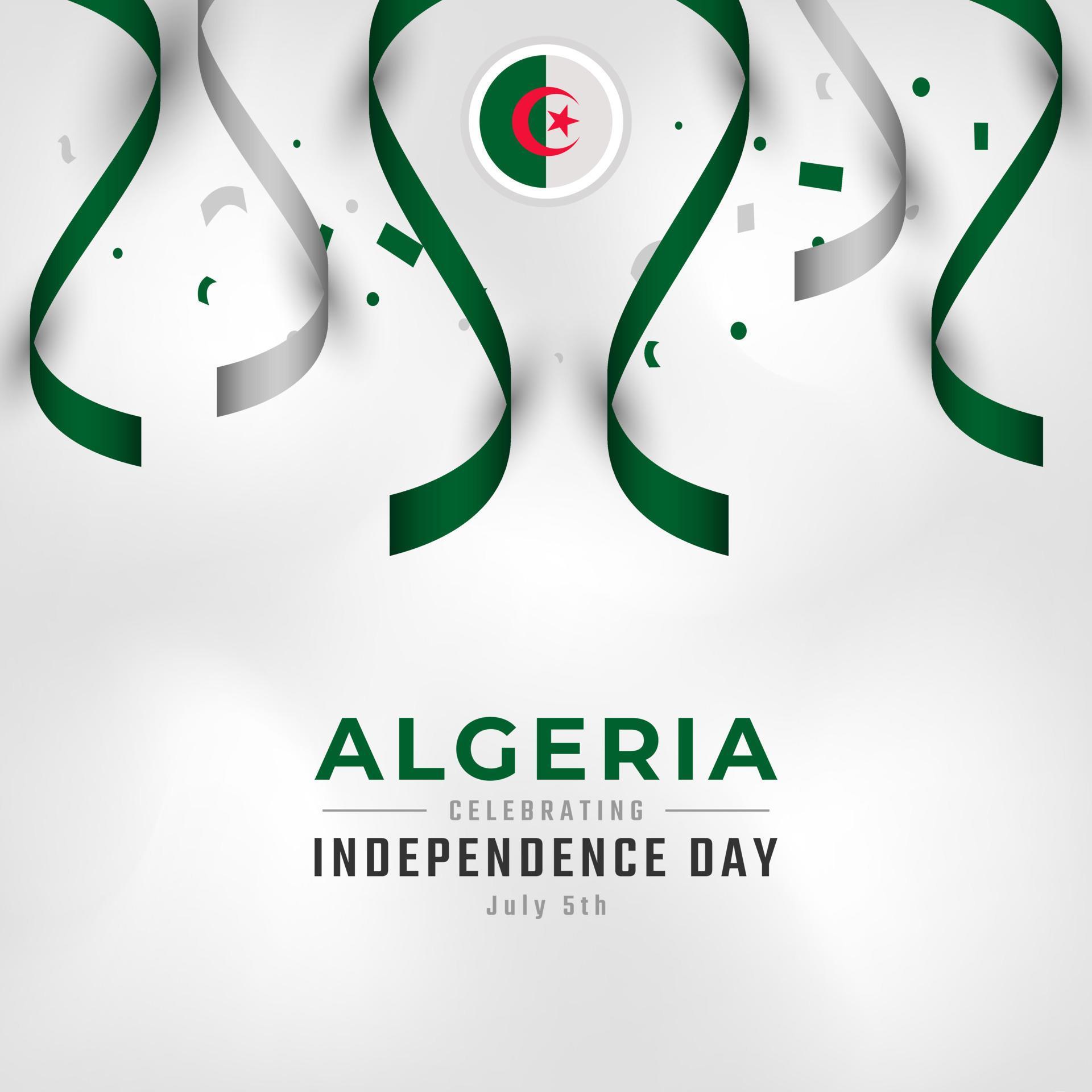 Happy Algeria Independence Day July 5th Celebration Vector Design