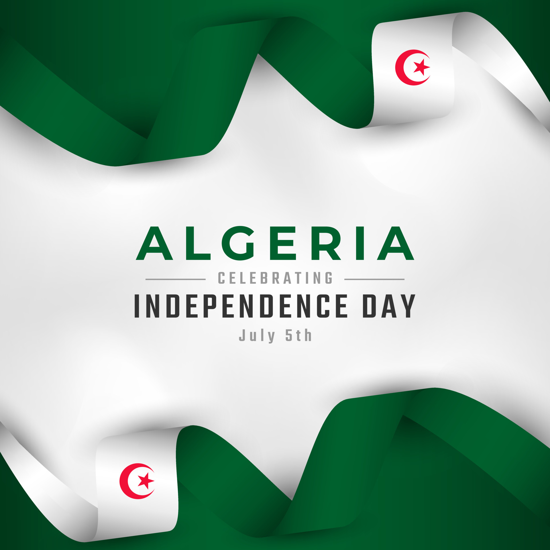 Happy Algeria Independence Day July 5th Celebration Vector Design