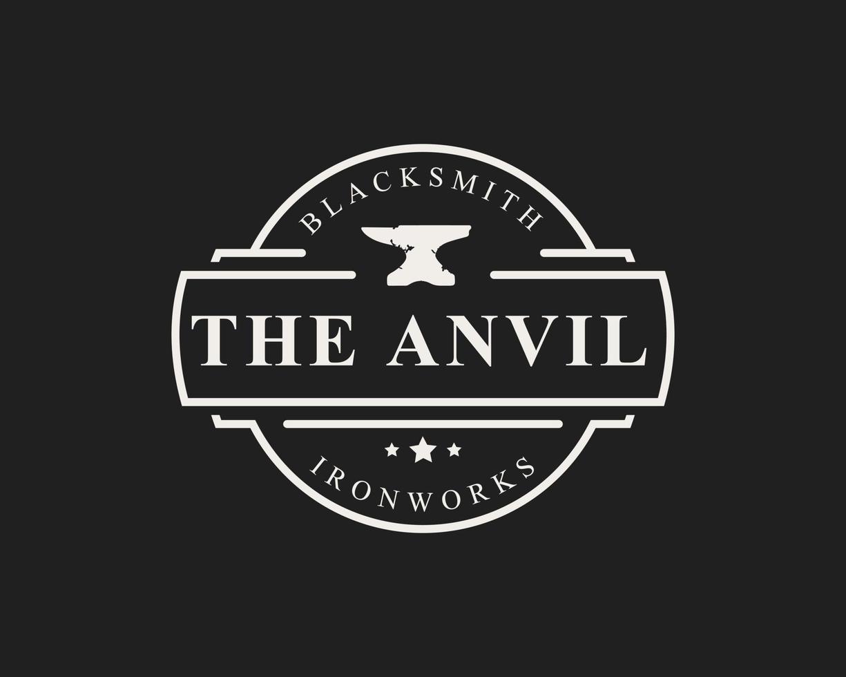 Vintage Retro Badge Blacksmith Logos, Emblems and Design Elements with Grunge Texture vector