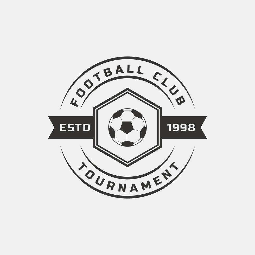 inspiración de diseño de logotipo de crestas de fútbol de campeonato de insignia retro vintage vector