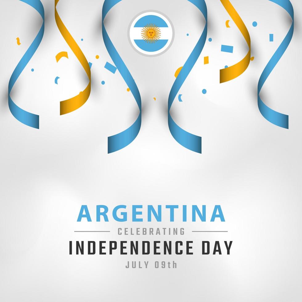 feliz día de la independencia argentina 9 de julio celebración vector diseño ilustración. plantilla para poster, pancarta, publicidad, tarjeta de felicitación o elemento de diseño de impresión