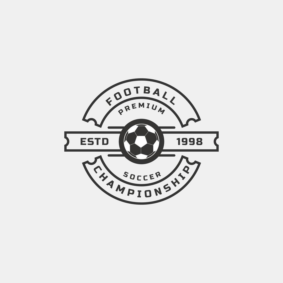 inspiración de diseño de logotipo de crestas de fútbol de campeonato de insignia retro vintage vector