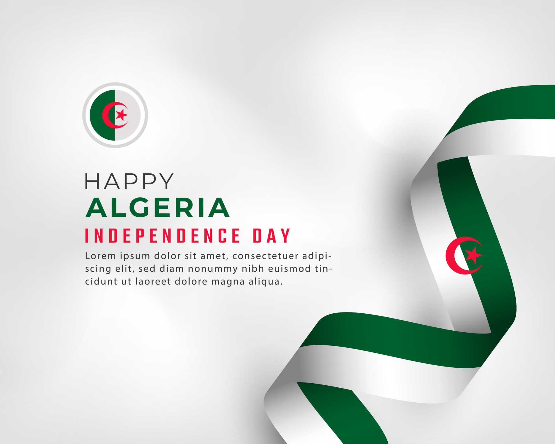 Happy Algeria Independence Day July 5th Celebration Vector Design
