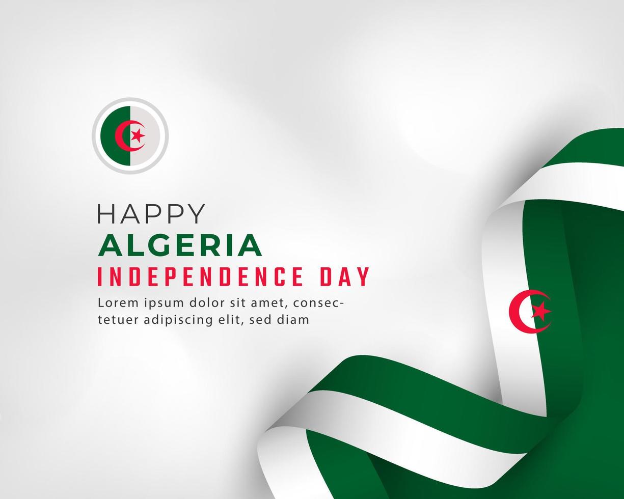 Happy Algeria Independence Day July 5th Celebration Vector Design Illustration. Template for Poster, Banner, Advertising, Greeting Card or Print Design Element