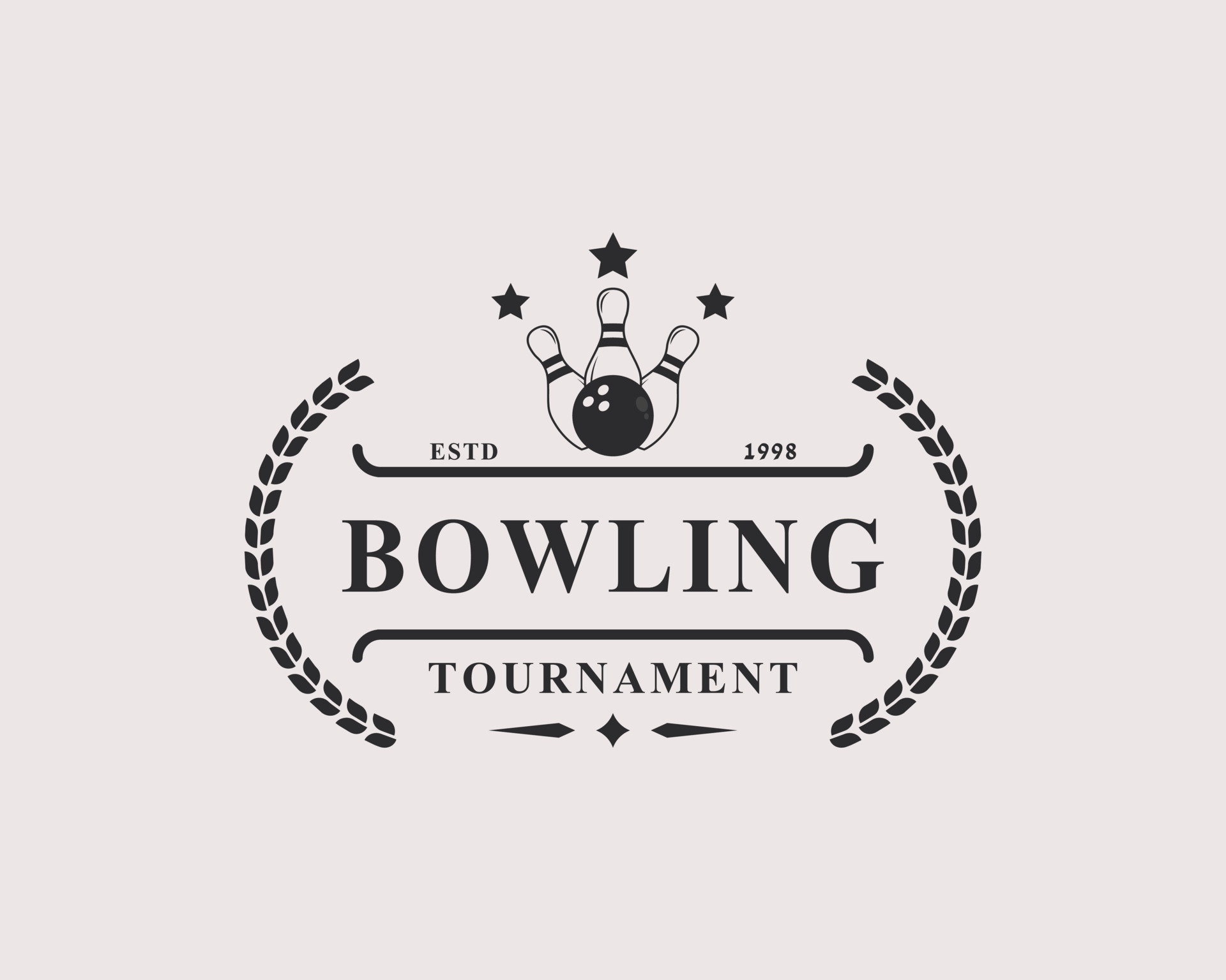 Vintage Retro Badge Bowling Logos Emblems and Logotype Templates