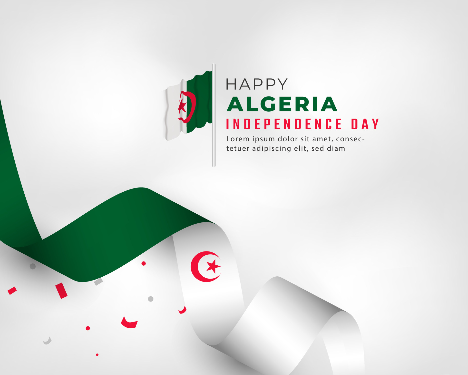 Happy Algeria Independence Day July 5th Celebration Vector Design