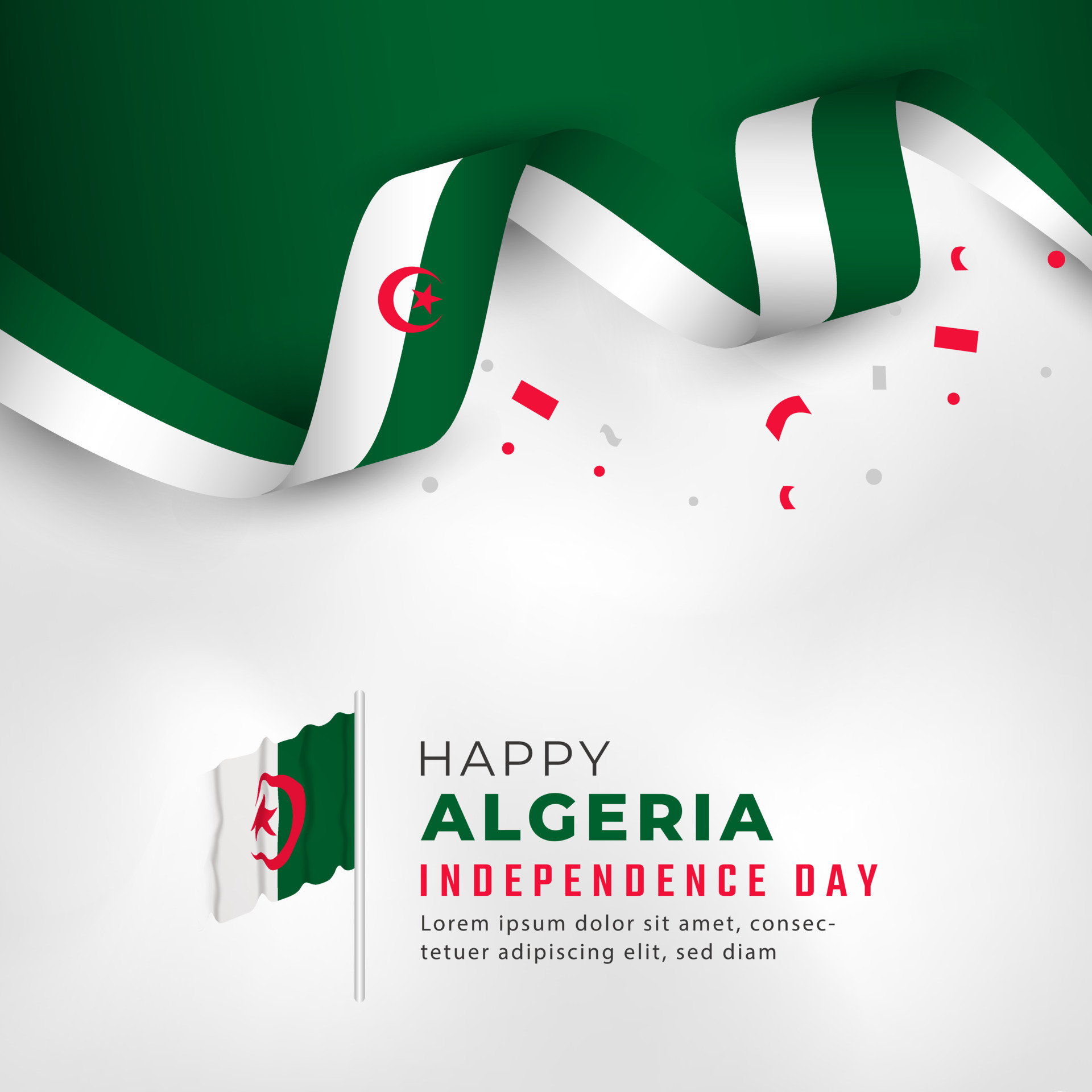 Happy Algeria Independence Day July 5th Celebration Vector Design