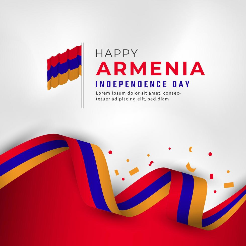 feliz día de la independencia de armenia 21 de septiembre celebración vector diseño ilustración. plantilla para poster, pancarta, publicidad, tarjeta de felicitación o elemento de diseño de impresión