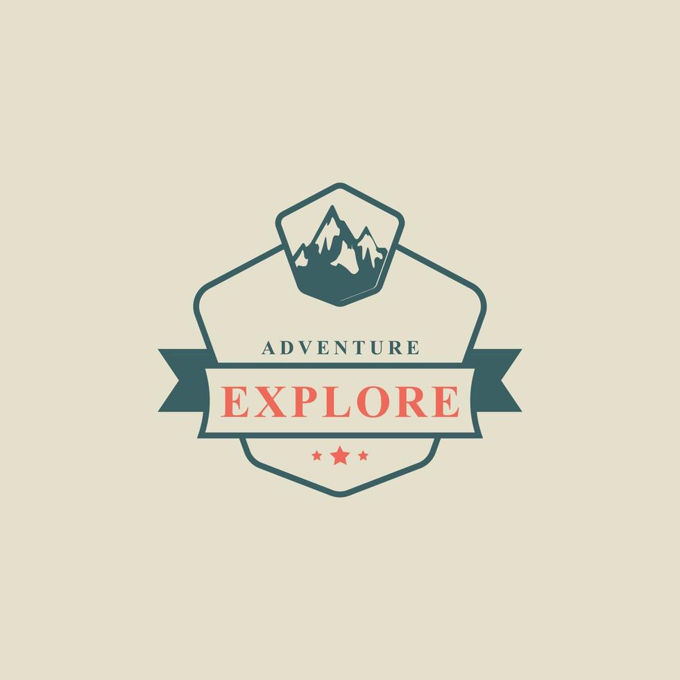 Vintage Retro Badge Camping and Outdoor Adventure Typography Logo Vector Design Inspiration