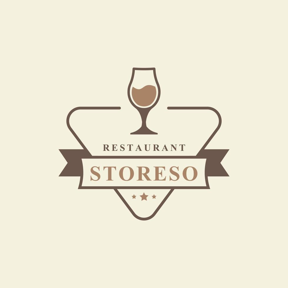 Iconos de restaurantes y cafés con insignia retro vintage, siluetas de diseño de logotipos de comida rápida vector