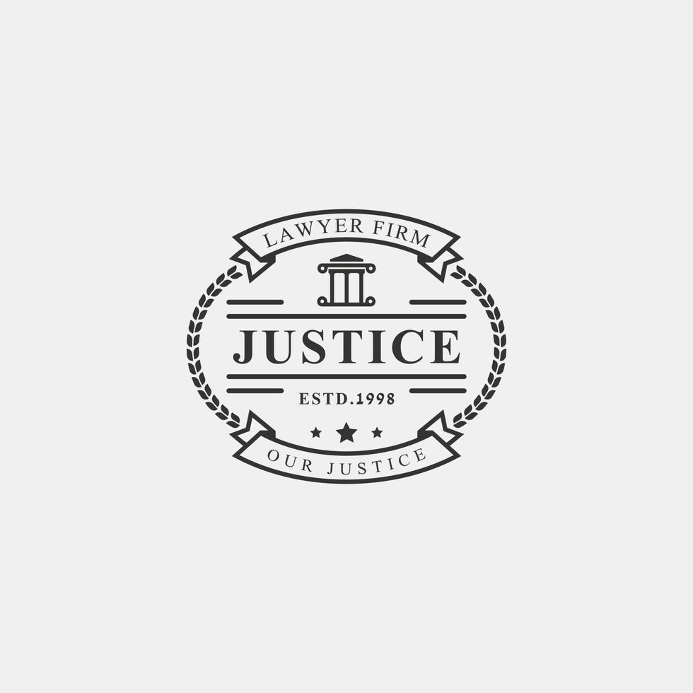 Vintage Retro Badge Lawyer Law Office Logo Vector Design Inspiration