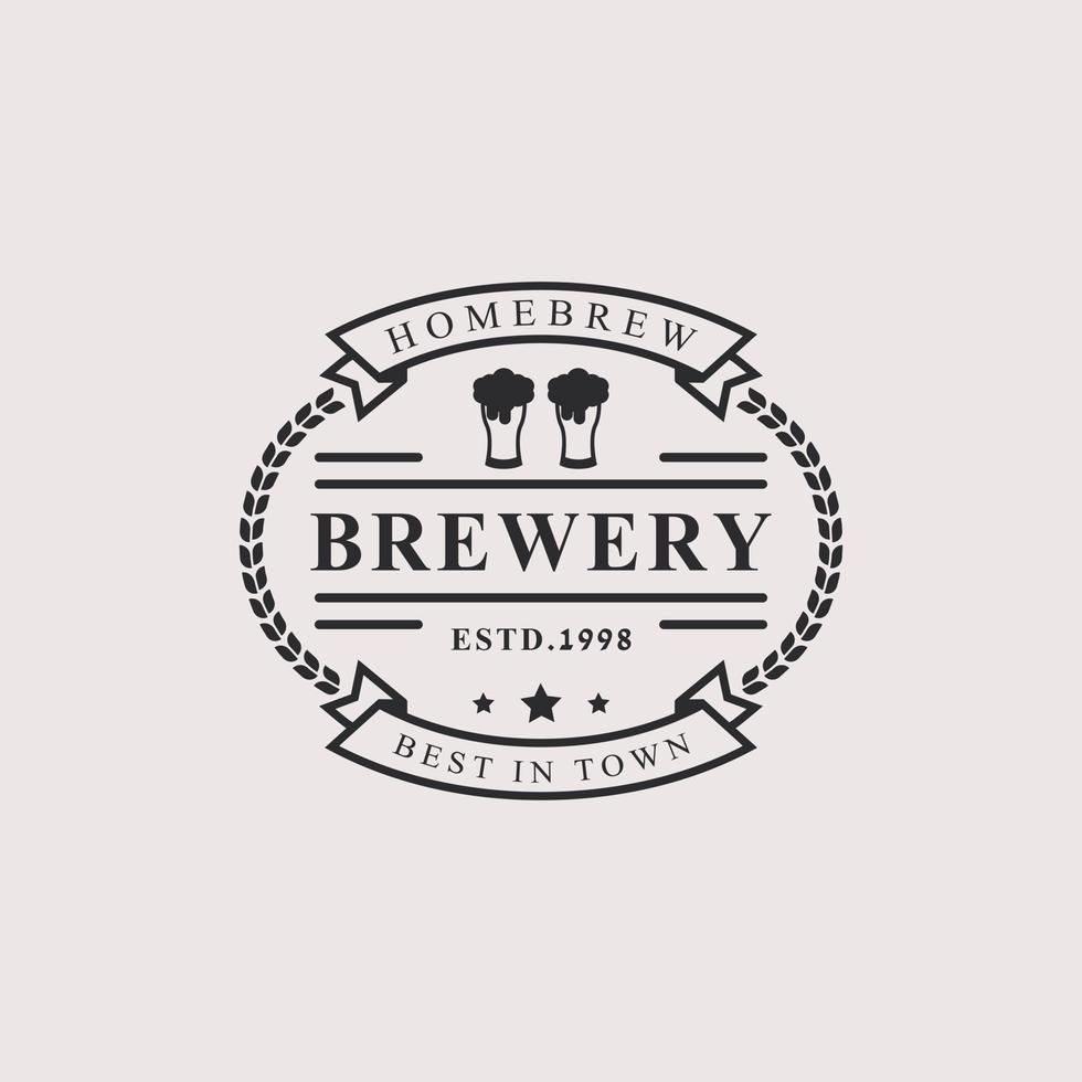 Vintage Retro Badge Craft Beer Brewery Labels and Design Logo Element vector