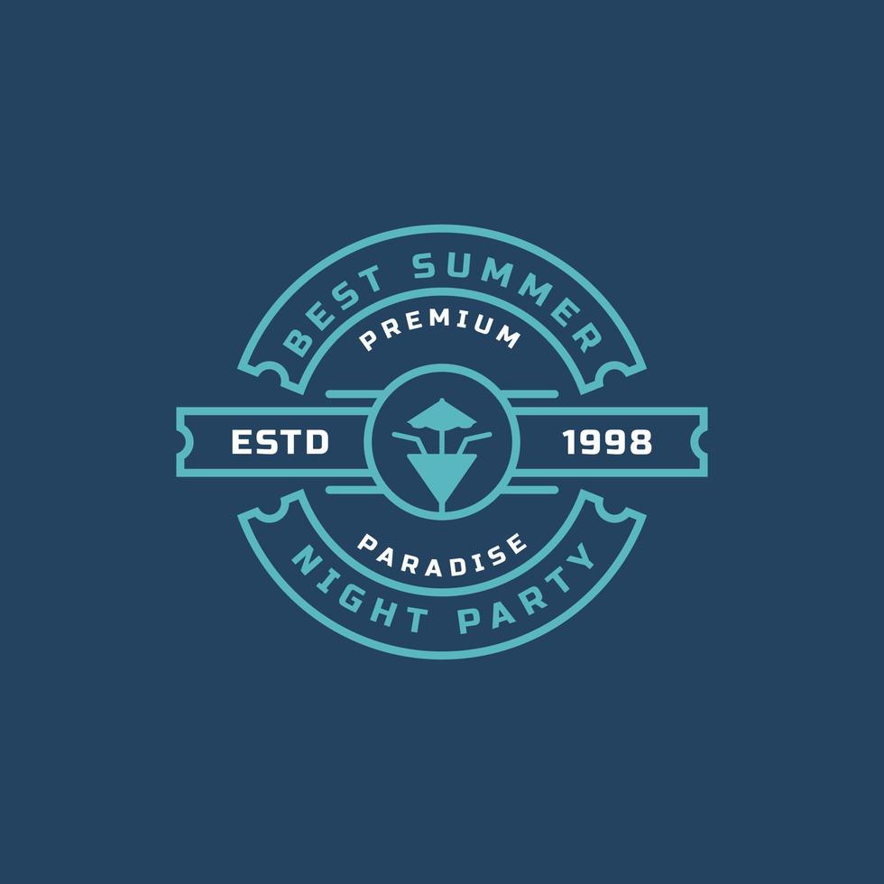 Vintage Retro Badge Summer Holidays Label Typography Logo Templates for Greeting Cards, Posters and Apparel Design vector
