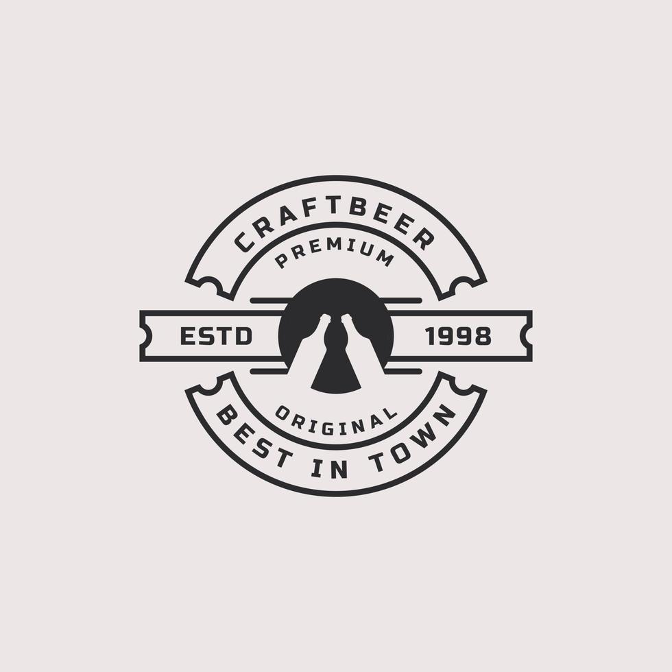Vintage Retro Badge Craft Beer Brewery Labels and Design Logo Element vector
