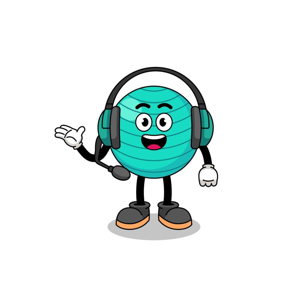 Mascot Illustration of exercise ball as a customer services vector