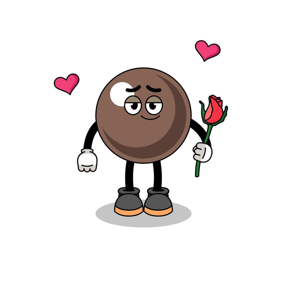 tapioca pearl mascot falling in love vector
