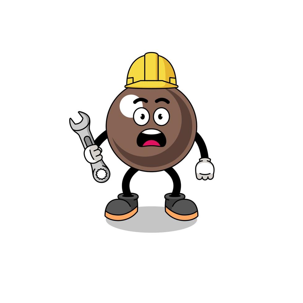 Character Illustration of tapioca pearl with 404 error vector